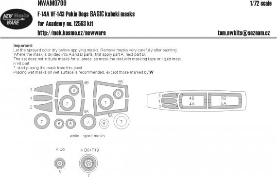 1/72 Mask F-14A VF-143 Pukin Dogs BASIC