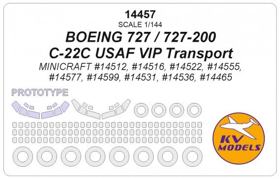 1/144 Boeing 727 / Boeing 727-200 / C-22C mask for Minicraft