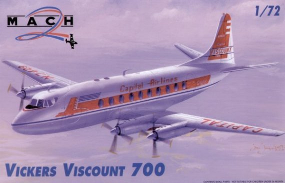 Mach 2 Vickers Viscount 700 Capitol Airlines 1/72