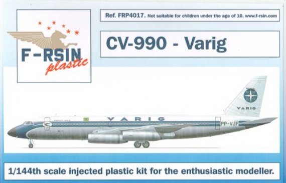 1/144 Convair CV-990. Decals Varig, silk-screened decals