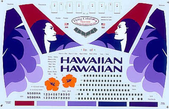 Decals Boeing 767 Hawaiian Airlines 2002 1/144