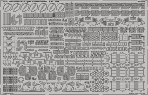 SET 1/200 HMS Hood AA guns & rocket launchers