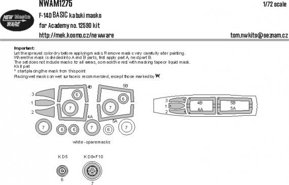 1/72 Mask F-14D BASIC for Academy