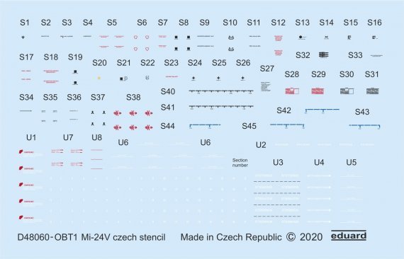 Decals 1/48 Mi-24V stencils Czech