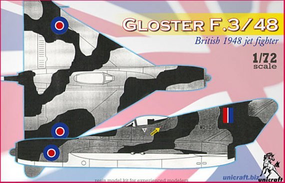 1/72 Gloster F.3/48 British post war jet fighter