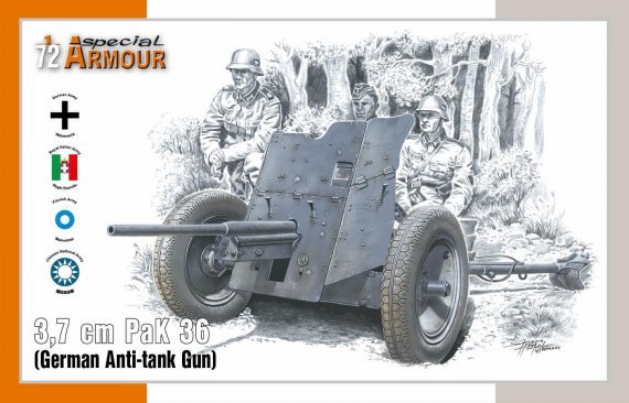 1/72 3,7cm PaK 36 German Anti-tank Gun