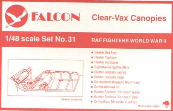 Falcon 1/48 RAF Fighters WWII Verri�res Vac-Form