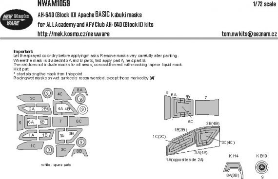1/72 Mask AH-64D Block II Apache BASIC