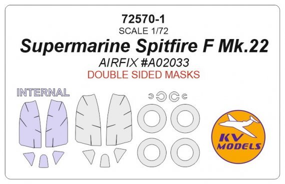 1/72 Supermarine Spitfire F Mk.22 Double sided and wheels masks