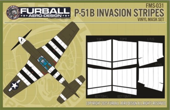 1/48 North-American P-51B Invasion Stripes Masks