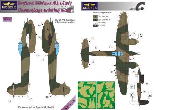 1/32 Mask Westl.Whirlwind Mk.I Early Camouflage pattern