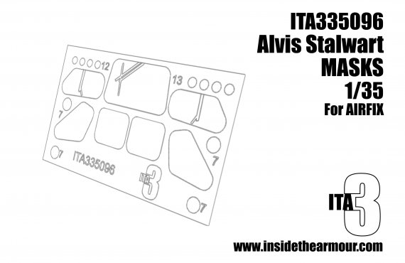Masques de peinture 1/35 Alvis FV622 Stalwart pour Airfix