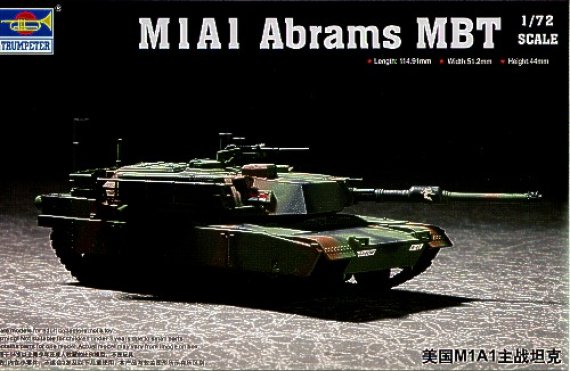 Trumpeter Modellbausatz M1A1 Abrams 1/72