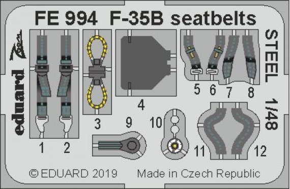1/48 F-35B seatbelts STEEL