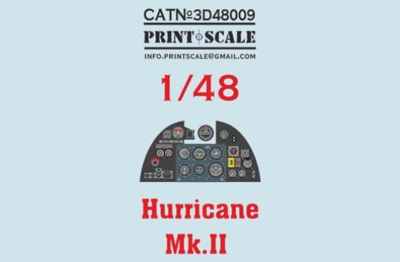 1/48 Instrumental panel Hawker Hurricane MK.II