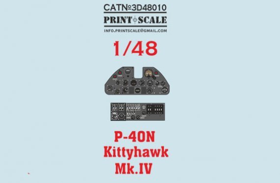 1/48 Instrumental panel Curtiss P-40N Kittyhawk Mk.lV