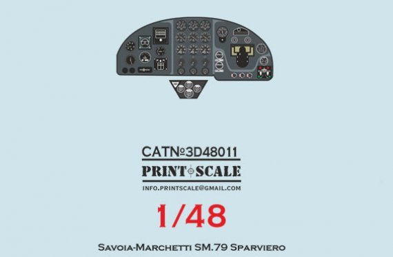 1/48 Instrument panel Savoia-Marchetti SM.79