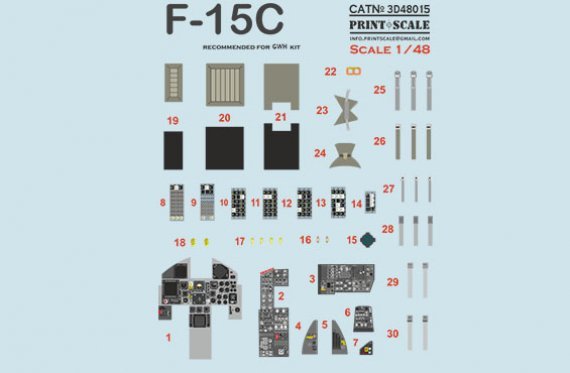 1/48 Instrumental panel McDonnell F-15C Eagle