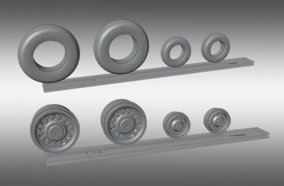 1/48 Grumman F-14A/F-14B Tomcat Resin Rims And rubber wheels