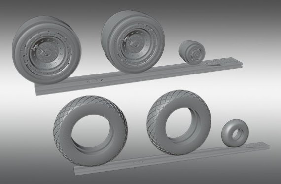 1/48 Boeing B-17F/B-17G Flying Fortress wheels