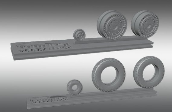 1/72 Grumman Avenger Resin Rims And Elastic Rubber Wheels