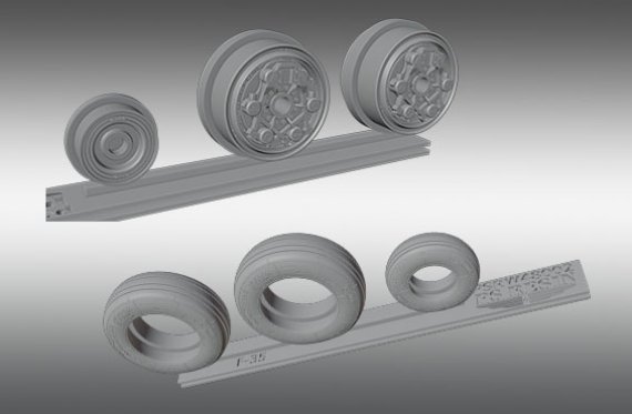 1/72 Lockheed-Martin F-35A/F-35B Lightning II wheels