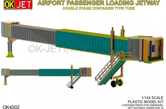 1/144 Airport Terminal Passenger Loading Jetway Double Stage Tub