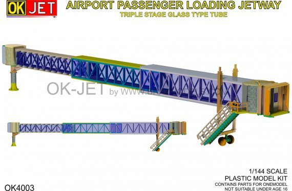 1/144 Airport Terminal Passenger Loading Jetway Triple Stage Tub