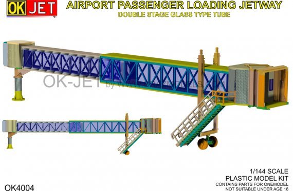 1/144 Airport Terminal Passenger Loading Jetway Double Stage Tub
