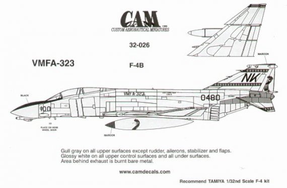 1/32 F-4N Phantom 150480 NK/100 VMFA-323 Death Rattlers CAG