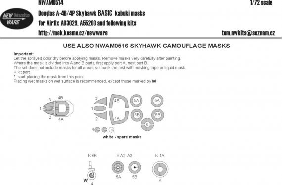 1/72 Mask Douglas A-4B/4P Skyhawk BASIC