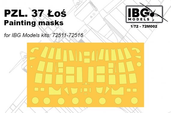 1/72 Pzl PZL.37A Los Canopy Painting Masks