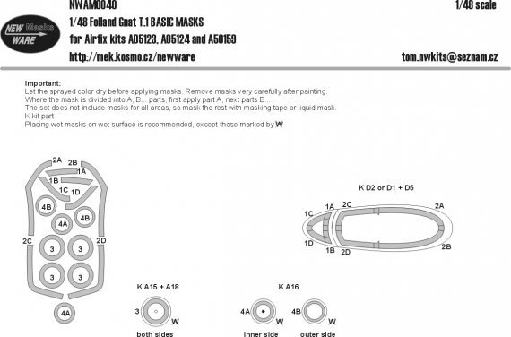 1/48 Mask Folland Gnat T.1 BASIC
