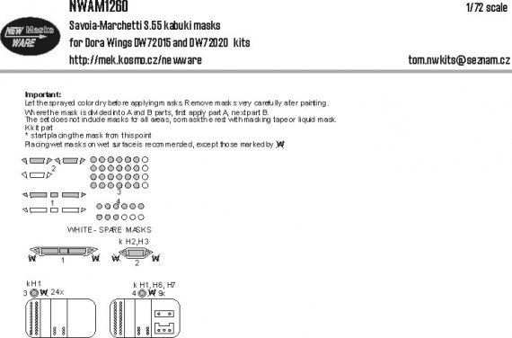 1/72 Mask Siai Marchettti S.55 for Dora Wings