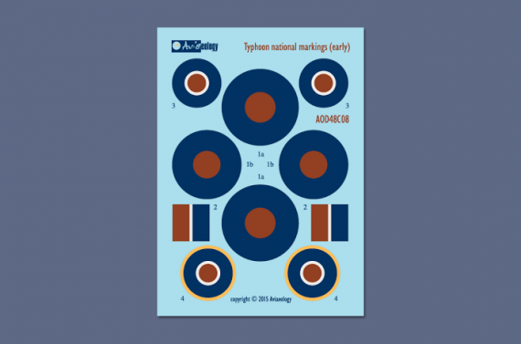 1/48 Hawker Typhoon Mk.IB national markings early  to Jan 1945