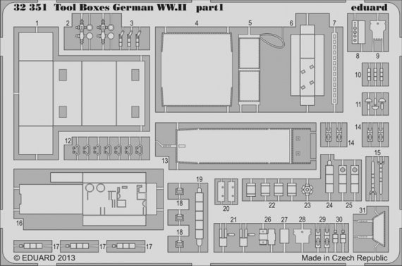 1/32 Bf 109 tools and boxes