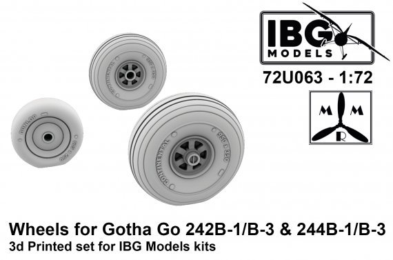 1/72 Wheels for Gotha Go-242B-1/B-3 & Go-244B-1/B-3 wheels