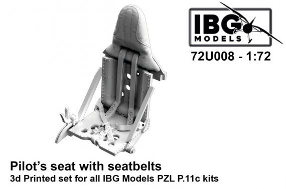 1/72 PZL P.11c Pilots seat with seatbelts