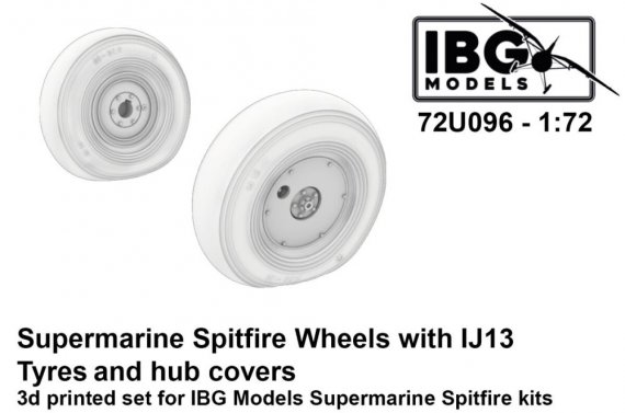 IBG Models Roues Spitfire 1/72 pneus IJ13 couvre-moyeux