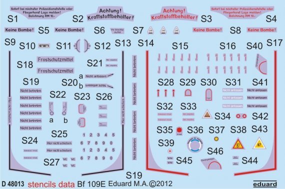 1/48 Bf 109E stencils