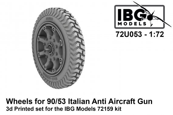 1/72 Wheels for 90/53 Italian Anti Aircraft Gun for Ibg
