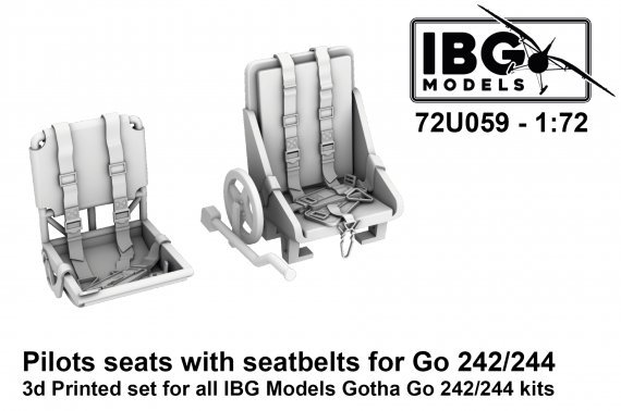 1/72 Gotha Go-242A-1/Go-244 Pilots seats with seatbelts for IBG