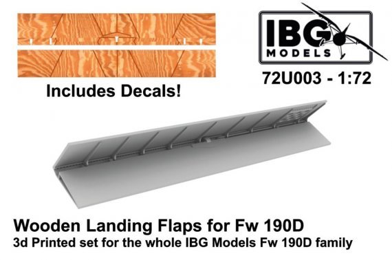 1/72 Wooden landing flaps for Fw 190D