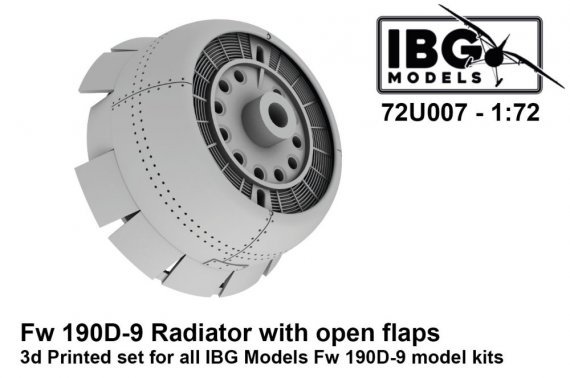 1/72 Radiator with open flaps for Fw 190D-9