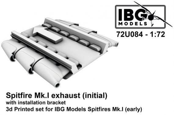 1/72 Spitfire Mk.I exhaust initial with installation bracket