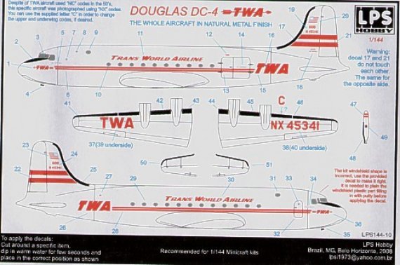 1/144 Douglas DC-4 TWA