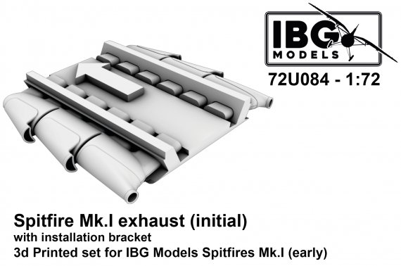 1/72 Spitfire Mk.I exhaust initial with installation bracket