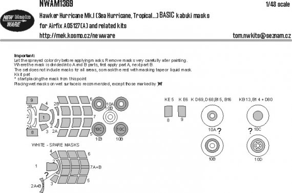 1/48 Mask Hawker Hurricane Mk.I BASIC for Airfix
