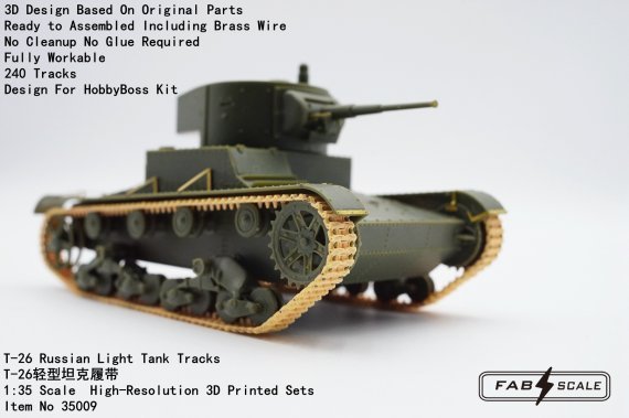 FabScale Studio Cha�nes T-26 Soviet 1/35 Hobby Boss