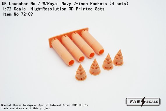 1/72 Uk Launcher No.7 W/Royal Navy 2-inch Rockets 4 sets for Air